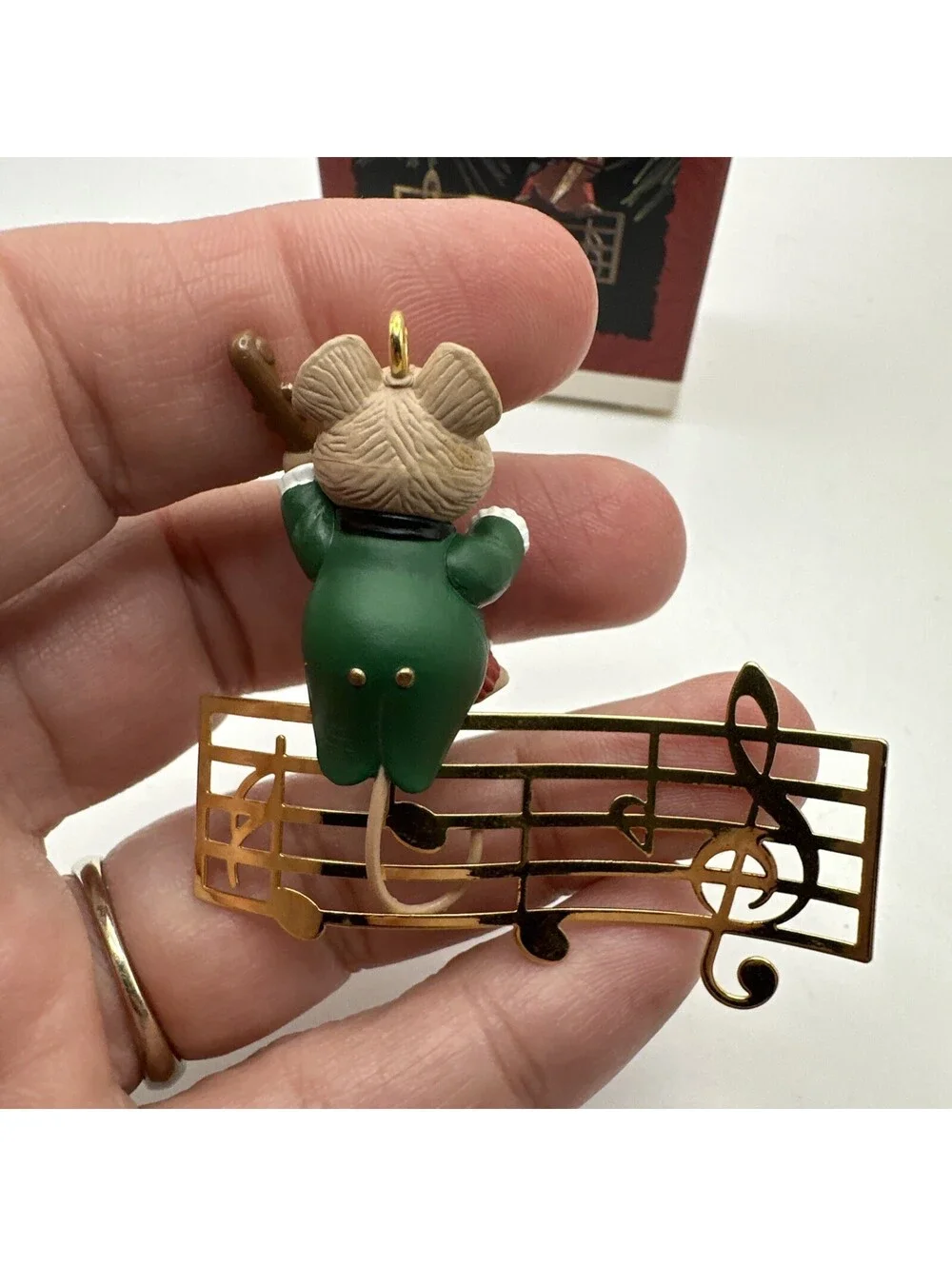 1993 Hallmark Keepsake Ornament Makin Music Brass  Mouse Playing Cello Violin